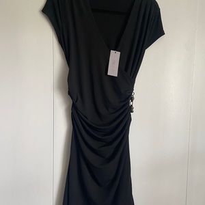Shirred little black dress. size M. Jennifer Lopez. NWT